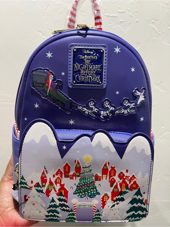 Disney Handbags - Disney Loungefly Nightmare Before Christmas Purple Holiday Mini Backpack